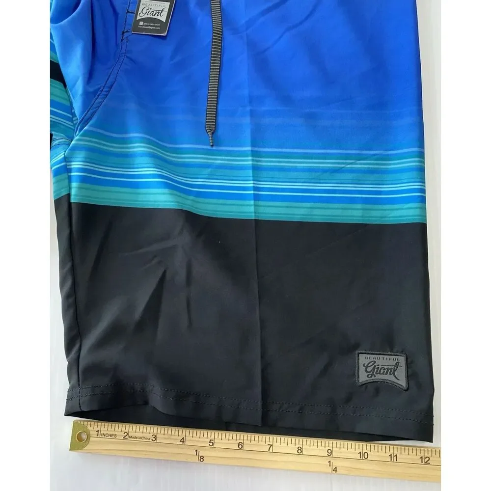 Beautiful Giant Men's Windbreak Swimwear Board Shorts Ergo Flex Stretch Size 38